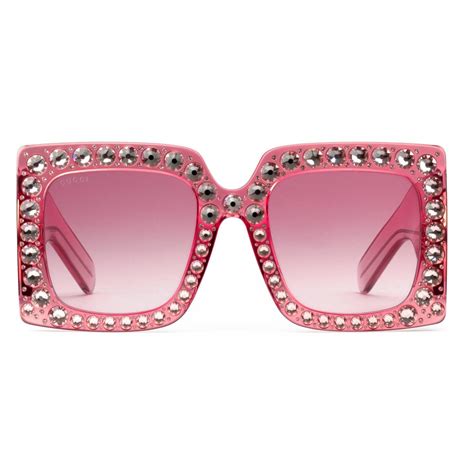 occhiali gucci rosa brillantini|occhiali Gucci donna.